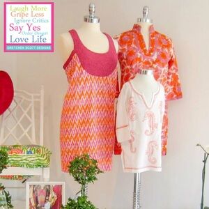 Gretchen Scott Designs Hand Embroidered Seahorse Mommy & Me Cotton Tunic